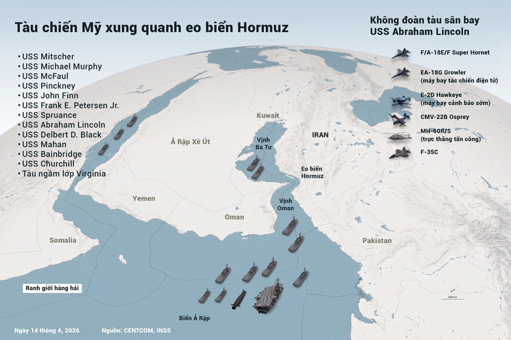 Tàu chiến Mỹ phong toả các cảng Iran trong khi Iran phong toả eo biển Hormuz.